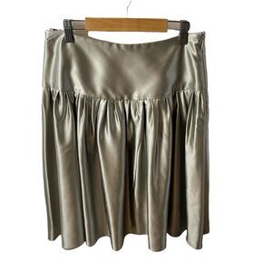 Express Grey Satin Silk Full Skirt Size 0